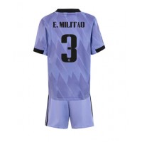 Real Madrid Eder Militao #3 Fotballklær Bortedraktsett Barn 2022-23 Kortermet (+ korte bukser)